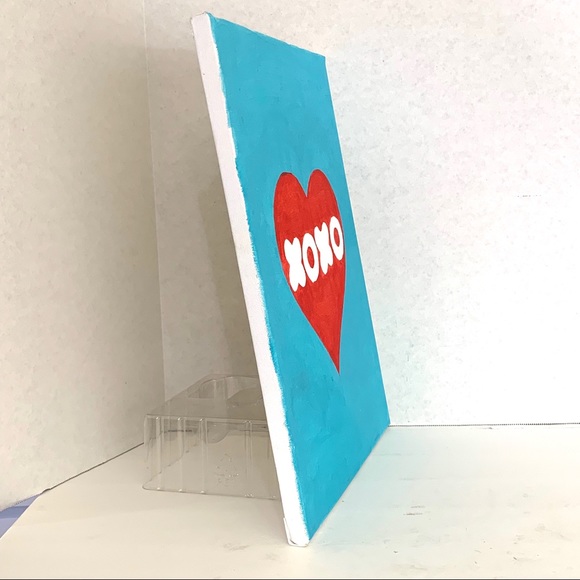 XOXO Red Heart Original Acrylic Painting by Lua - Picture 4 of 5